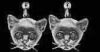 Sterling Silver Cat Head Earrings