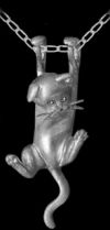 Sterling Silver Kitten Pendant or Pin