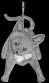 Sterling Silver Kitten with Diamond Collar Pendant or Pin