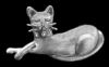 Sterling Silver Cat Sleeping with Diamond Collar Pin