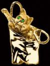 Gold Kitten Shopping Up Pendant