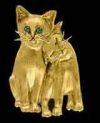 Gold Kitten Duet Pendant or Pin