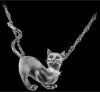 Sterling Silver Cat Love Pendant