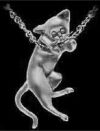 Sterling Silver Cat Chin on Chain Pendant