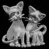 Sterling Silver Kitten Duet Pin or Pendant