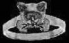 Kitten Head Sterling Silver Ring