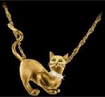 Gold Cat Love Pendant