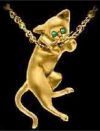 Gold Cat Chin on Chain Pendant