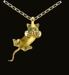Gold Kitten Swivel Pendant