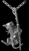 Sterling Silver Kitten on a Rope Pendant